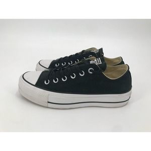 Converse Chuck Taylor All Star Lift Platform Low Top Black Canvas Sneaker Size 8